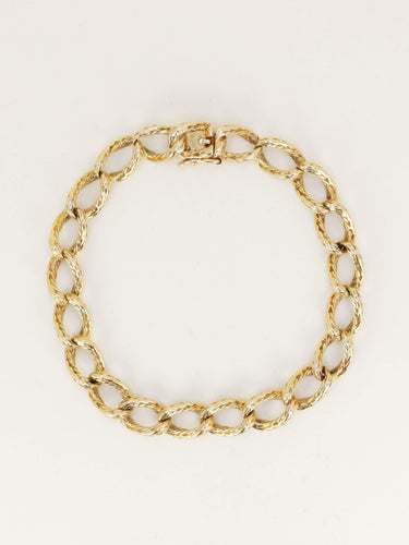 Bracelet ROLLANG & Cie Bracelet chaîne maillons ovales or jaune - Années 1970 58 Facettes 0009