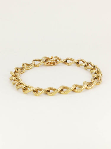 Bracelet ROLLANG & Cie Bracelet chaîne maillons ovales or jaune - Années 1970 58 Facettes 0009