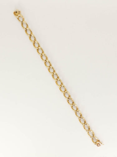 Bracelet ROLLANG & Cie Bracelet chaîne maillons ovales or jaune - Années 1970 58 Facettes 0009