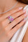 Bague 57 Bague florale en or blanc 750 avec diamants et rubis 58 Facettes 50166