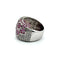 Bague 57 Bague florale en or blanc 750 avec diamants et rubis 58 Facettes 50166