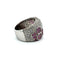 Bague 57 Bague florale en or blanc 750 avec diamants et rubis 58 Facettes 50166