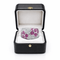 Bague 57 Bague florale en or blanc 750 avec diamants et rubis 58 Facettes 50166