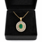 Pendentif Pendentif - Halo diamants et émeraude naturelle en or jaune 18k 58 Facettes 50432