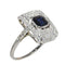 Bague 54 Bague Art déco en platine avec saphir et 50 diamants taille rose 58 Facettes 26022-0153