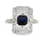 Bague 54 Bague Art déco en platine avec saphir et 50 diamants taille rose 58 Facettes 26022-0153