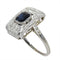 Bague 54 Bague Art déco en platine avec saphir et 50 diamants taille rose 58 Facettes 26022-0153