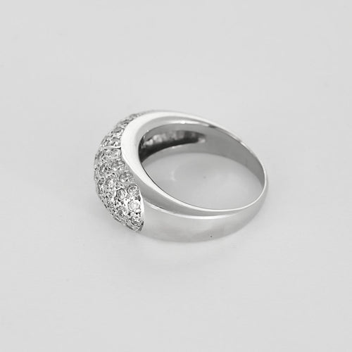 Bague 50.5 Bague jonc en or blanc 18K sertie de diamants (env. 2 ct) 58 Facettes EVR2882