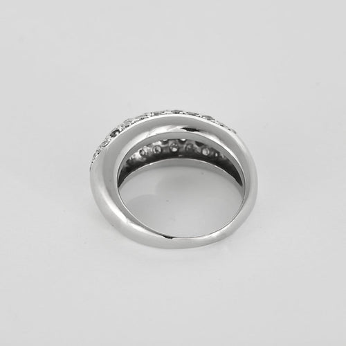 Bague 50.5 Bague jonc en or blanc 18K sertie de diamants (env. 2 ct) 58 Facettes EVR2882