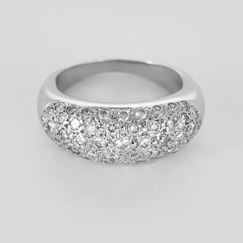 Bague 50.5 Bague jonc en or blanc 18K sertie de diamants (env. 2 ct) 58 Facettes EVR2882