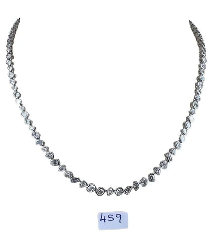 Collier Collier tennis en or blanc et diamants mixtes 58 Facettes NECK-459