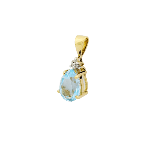 Pendentif Pendentif en or jaune, diamants et topaze 58 Facettes 32245