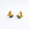 Boucles d'oreilles Boucles d’oreilles en or jaune 18 carats avec diamant, émeraude et perle 58 Facettes 33714