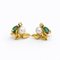 Boucles d'oreilles Boucles d’oreilles en or jaune 18 carats avec diamant, émeraude et perle 58 Facettes 33714