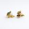 Boucles d'oreilles Boucles d’oreilles en or jaune 18 carats avec diamant, émeraude et perle 58 Facettes 33714