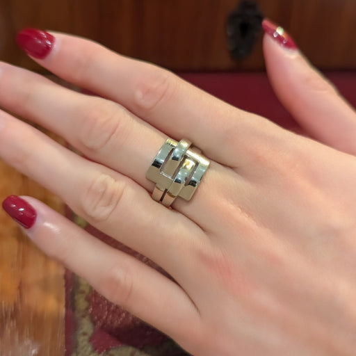 Bague 53 Boucheron Déchaînée - Bague motif carré en or blanc 18 carats 58 Facettes 33377
