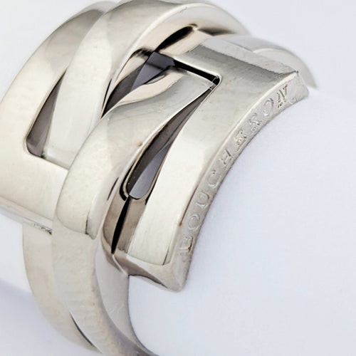 Bague 53 Boucheron Déchaînée - Bague motif carré en or blanc 18 carats 58 Facettes 33377