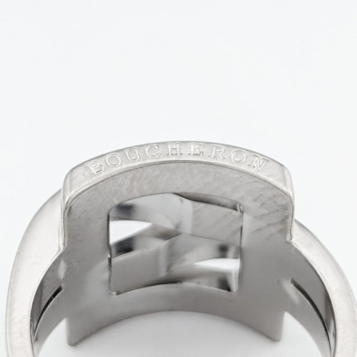 Bague 53 Boucheron Déchaînée - Bague motif carré en or blanc 18 carats 58 Facettes 33377