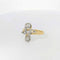 Bague 54 Bague Belle Époque ajourée en or jaune et or blanc 18 carats diamants 58 Facettes 27193