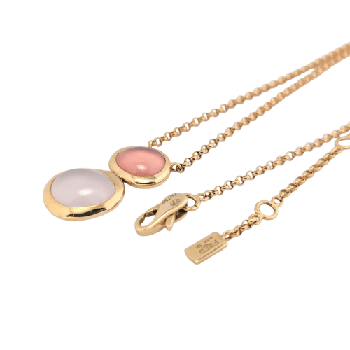 Collier Fred Belles Rives - Collier en or rose 18 carats et quartz rose 58 Facettes 25613