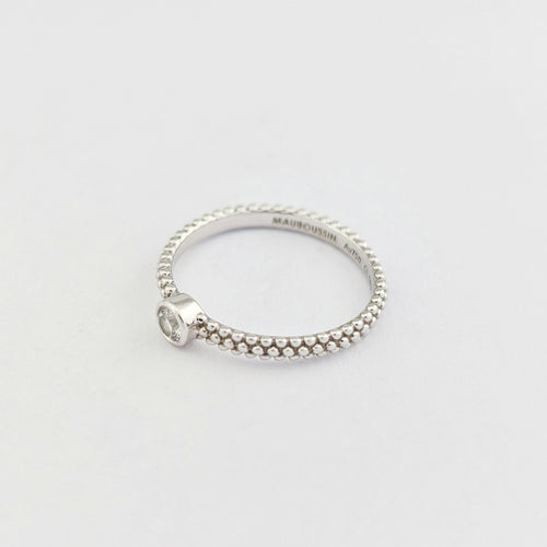 Bague 51 Mauboussin Goutte de jour - Bague solitaire en or blanc et diamant 58 Facettes 32038