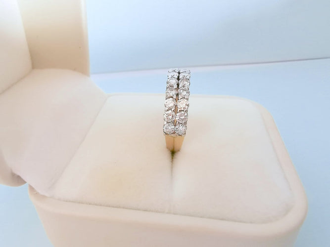 Bague 55 Bague - Alliance en or deux tons 18 carats et diamants 58 Facettes 1770