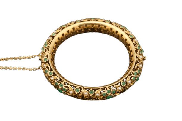 Bracelet Foresta di Smeraldi - Bracelet rigide en or 14 ct et émeraudes 58 Facettes bracciale rigido smeraldi