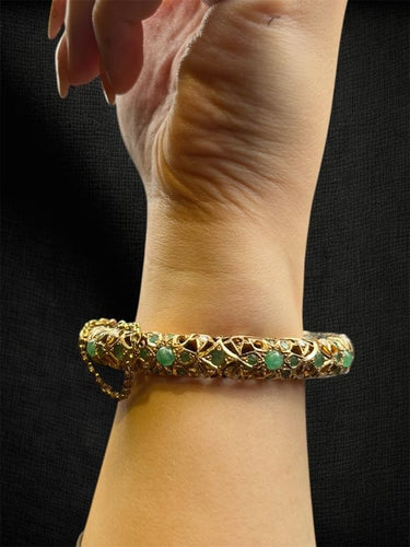 Bracelet Foresta di Smeraldi - Bracelet rigide en or 14 ct et émeraudes 58 Facettes bracciale rigido smeraldi