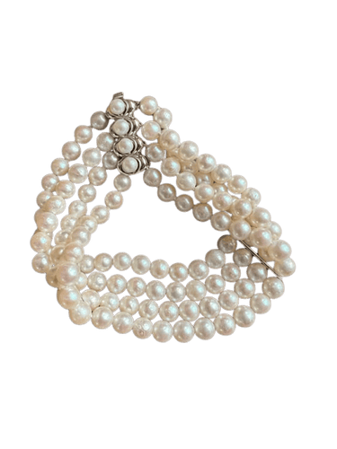 Bracelet Bracelet 4 rangs de perles de culture, fermoir en or gris 18K 58 Facettes 932