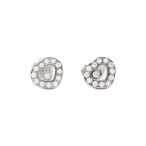 Boucles d'oreilles Boucles d'oreilles Chopard, "Happy Diamonds", or blanc et diamants. 58 Facettes 35392