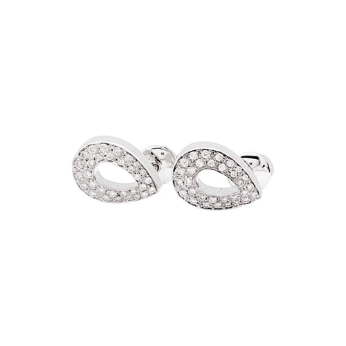 Boucles d'oreilles Boucles d'oreilles Piaget, or blanc et diamants. 58 Facettes 35384