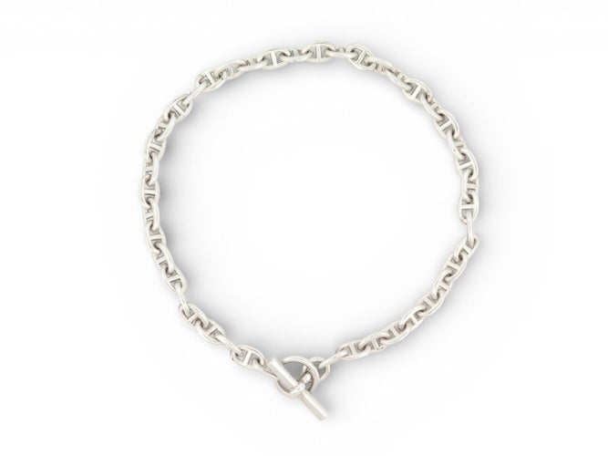 Collier collier HERMES sautoir chaine d'ancre 43 maillons en argent 72gr long 58 Facettes 273213