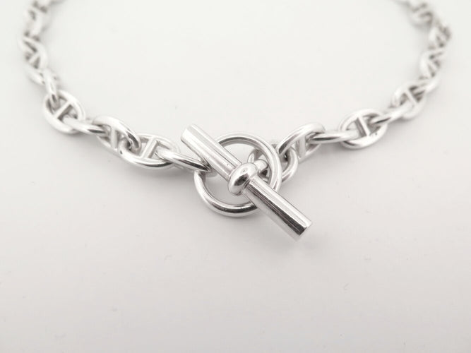 Collier collier HERMES sautoir chaine d'ancre 43 maillons en argent 72gr long 58 Facettes 273213