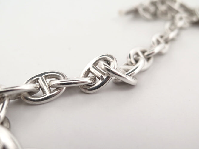 Collier collier HERMES sautoir chaine d'ancre 43 maillons en argent 72gr long 58 Facettes 273213