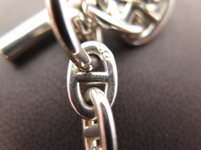 Collier collier HERMES sautoir chaine d'ancre 43 maillons en argent 72gr long 58 Facettes 273213