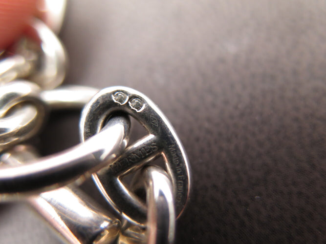 Collier collier HERMES sautoir chaine d'ancre 43 maillons en argent 72gr long 58 Facettes 273213