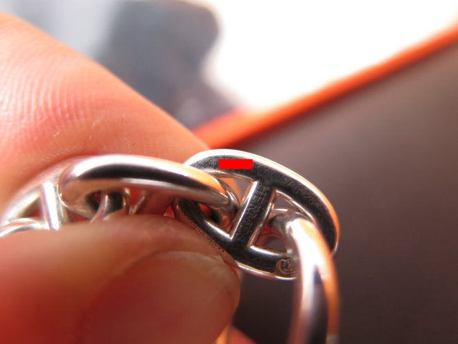 Collier collier HERMES sautoir chaine d'ancre 43 maillons en argent 72gr long 58 Facettes 273213
