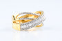 Bague 50 Bague croisée en or jaune 18K avec diamants taille baguette et brillant 58 Facettes BG31300274-107