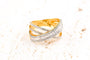 Bague 50 Bague croisée en or jaune 18K avec diamants taille baguette et brillant 58 Facettes BG31300274-107