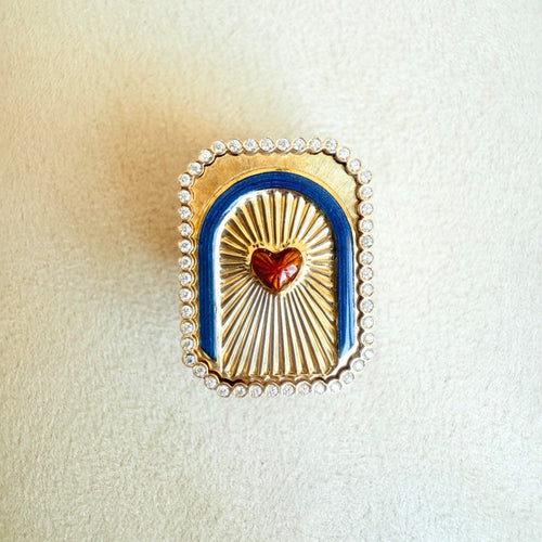 Bague 47 Marie Lichtenberg - Bague Heart Mini Scap en or jaune 18 carats et diamants 58 Facettes