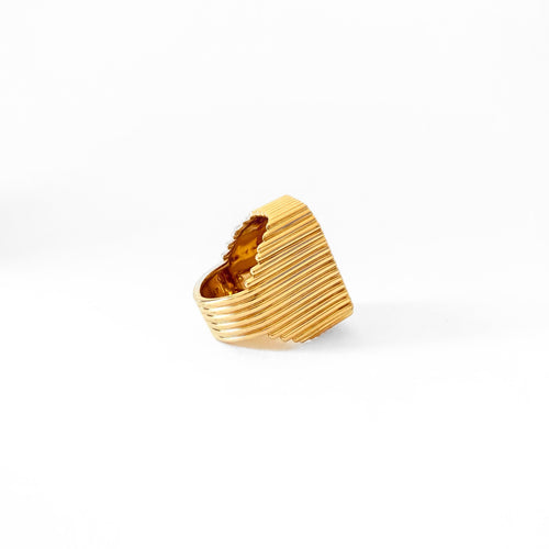 Bague 47 Marie Lichtenberg - Bague Heart Mini Scap en or jaune 18 carats et diamants 58 Facettes