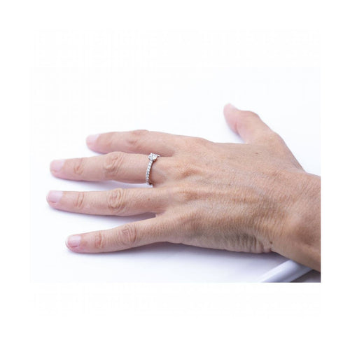 Bague NOR - Bague en or blanc 18 kt avec diamants de laboratoire 58 Facettes UKD362921MM