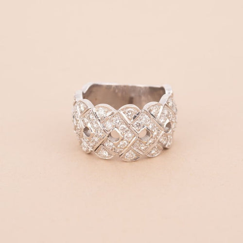 Bague 53 Bague bandeau ajourée en or blanc et diamants 58 Facettes 794120