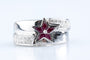 Bague 54 Bague étoile en or blanc 18K avec rubis et diamants 58 Facettes BG41300008-107