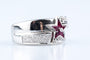 Bague 54 Bague étoile en or blanc 18K avec rubis et diamants 58 Facettes BG41300008-107