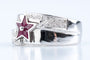 Bague 54 Bague étoile en or blanc 18K avec rubis et diamants 58 Facettes BG41300008-107