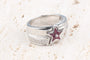 Bague 54 Bague étoile en or blanc 18K avec rubis et diamants 58 Facettes BG41300008-107