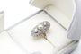 Bague 54 Bague marquise en platine avec perle fine et diamants 58 Facettes 250452