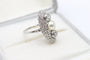 Bague 54 Bague marquise en platine avec perle fine et diamants 58 Facettes 250452