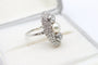 Bague 54 Bague marquise en platine avec perle fine et diamants 58 Facettes 250452